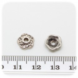30 PZ - COPPETTA COPRIPERLA DECORATA 10 MM - METALLO