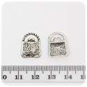 1 PZ - CIONDOLO METALLO BORSA - PENDENTE METALLO CHARM ARGENTO TIBETANO