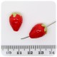 2 PZ - PERLINE VETRO A LUME FRAGOLA - PERLE VETRO LAMPWORK 13 MM