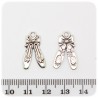 1 PZ - CIONDOLO METALLO SCARPETTE - PENDENTE METALLO CHARM ARGENTO TIBETANO