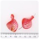 6 PZ - PERLE ROSSO AB FOGLIA - PERLINE VETRO LAMPWORK