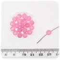 20 PZ - PERLINE CATEYE ROSA - PERLE VETRO SFUMATE TONDE 6 MM