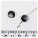 30 PZ - PERLINE VETRO TONDE CRACKLE 10 MM - NERO
