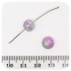 30 PZ - PERLE CRACKLE VIOLA - PERLINE VETRO FRANTUMATO TONDE 8 MM