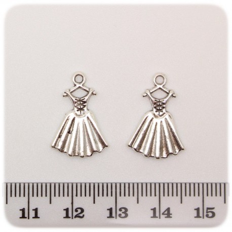 1 PZ - CIONDOLO METALLO VESTITO - PENDENTE METALLO CHARM ARGENTO TIBETANO