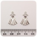 1 PZ - CIONDOLO METALLO VESTITO - PENDENTE METALLO CHARM ARGENTO TIBETANO
