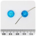 30 PZ - PERLE CRACKLE ACQUA - PERLINE VETRO FRANTUMATO TONDE 10 MM