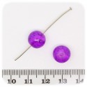20 PZ - PERLE CRACKLE BLUVIOLET - PERLINE VETRO FRANTUMATO TONDE 12 MM