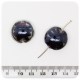 5 PZ - PERLE DISCO NERO - PERLINE TONDE PIATTE VETRO 20 MM LAMPWORK