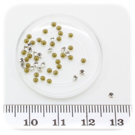 20 PZ - ACCESSORI DECORAZIONE STRASS BASE CONICA 2 MM - CRYSTAL