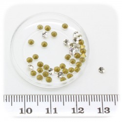 25 PZ - ACCESSORI DECORAZIONE STRASS BASE CONICA 2,5 MM - CRYSTAL