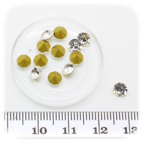 10 PZ - ACCESSORI DECORAZIONE STRASS BASE CONICA 5 MM - CRYSTAL