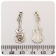 1 PZ - CIONDOLO METALLO CHITARRA - PENDENTE CHARM ARGENTO TIBETANO
