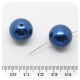6 PZ - PERLE 18 MM BLU - PERLINE TONDE PLASTICA PERLATE