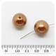 10 PZ - PERLE 16 MM BRONZO - PERLINE TONDE PLASTICA PERLATE