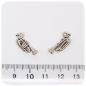 1 PZ - CIONDOLO METALLO TROMBA - PENDENTE CHARM ARGENTO TIBETANO