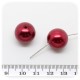 10 PZ - PERLE 16 MM BORDEAUX - PERLINE TONDE PLASTICA PERLATE