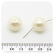10 PZ - PERLE 16 MM AVORIO - PERLINE TONDE PLASTICA PERLATE