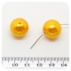 10 PZ - PERLE 16 MM ARANCIONE - PERLINE TONDE PLASTICA PERLATE