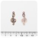 1 PZ - CIONDOLO RAME CHIAVE DI VIOLINO - PENDENTE CHARM ARGENTO TIBETANO