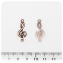 1 PZ - CIONDOLO RAME CHIAVE DI VIOLINO - PENDENTE CHARM ARGENTO TIBETANO