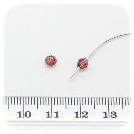 50 PZ - PERLE BICONO VIOLA - PERLINE VETRO SFACCETTATE 4 MM