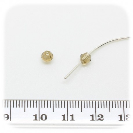 50 PZ - PERLE BICONO CIPRIA - PERLINE VETRO SFACCETTATE 4 MM