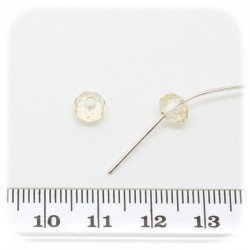 50 PZ - RONDELLE SFACCETTATE AVORIO - PERLINE VETRO 6X4 MM