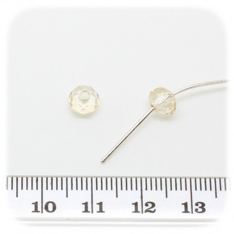 50 PZ - RONDELLE SFACCETTATE AVORIO - PERLINE VETRO 6X4 MM