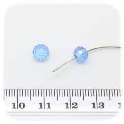 50 PZ - RONDELLE SFACCETTATE CELESTE - PERLINE VETRO 6X4 MM