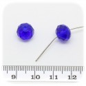 30 PZ - PERLE 10x7 BLU - PERLINE VETRO RONDELLA SFACCETTATA CRISTALLO CINESE