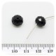 30 PZ - PERLE 10x7 NERO - PERLINE VETRO RONDELLA SFACCETTATA CRISTALLO CINESE