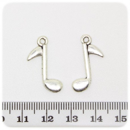 1 PZ - CIONDOLO METALLO NOTA - PENDENTE CHARM ARGENTO TIBETANO