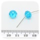 30 PZ - PERLE 10x7 AZZURRO - PERLINE VETRO RONDELLA SFACCETTATA CRISTALLO CINESE
