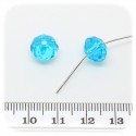 30 PZ - PERLE 10x7 AZZURRO - PERLINE VETRO RONDELLA SFACCETTATA CRISTALLO CINESE