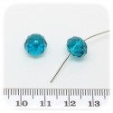30 PZ - PERLE 10x7 TEAL - PERLINE VETRO RONDELLA SFACCETTATA CRISTALLO CINESE