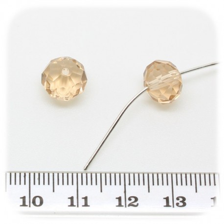 30 PZ - PERLE 10x7 CIPRIA - PERLINE VETRO RONDELLA SFACCETTATA CRISTALLO CINESE