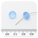 30 PZ - PERLE 10x7 CELESTE - PERLINE VETRO RONDELLA SFACCETTATA CRISTALLO CINESE