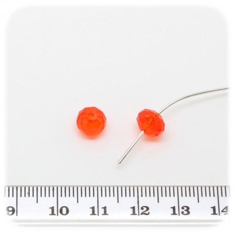 30 PZ - RONDELLE SFACCETTATE ARANCIONE - PERLINE VETRO 8X6 MM
