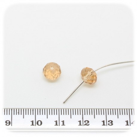 30 PZ - RONDELLE SFACCETTATE SENAPE - PERLINE VETRO 8X6 MM