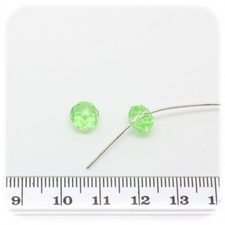 30 PZ - RONDELLE SFACCETTATE VERDE - PERLINE VETRO 8X6 MM