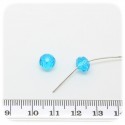30 PZ - RONDELLE SFACCETTATE AZZURRO - PERLINE VETRO 8X6 MM