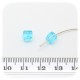 30 PZ - PERLE CUBO AZZURRO - PERLINE VETRO SFACCETTATE 6 MM