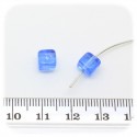 30 PZ - PERLINE VETRO CUBO 6 MM - BLU