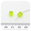 30 PZ - PERLINE VETRO CUBO 6 MM - VERDE