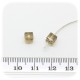 30 PZ - PERLE CUBO BRONZO - PERLINE VETRO SFACCETTATE 6 MM