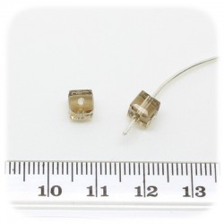 30 PZ - PERLE CUBO BRONZO - PERLINE VETRO SFACCETTATE 6 MM