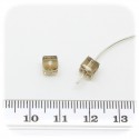 30 PZ - PERLE CUBO BRONZO - PERLINE VETRO SFACCETTATE 6 MM