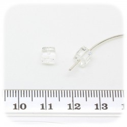 30 PZ - PERLINE VETRO CUBO SFACCETTATO 6 MM - TRASPARENTE