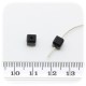 30 PZ - PERLINE VETRO CUBO SFACCETTATO 6 MM - NERO
